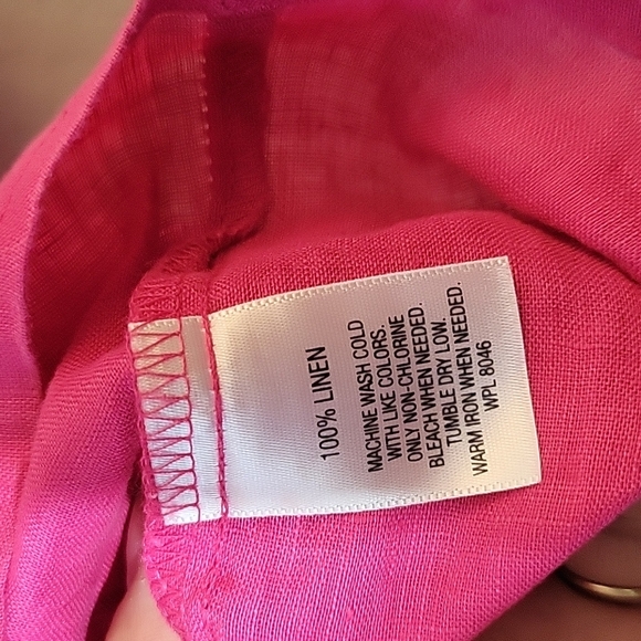 JM COLLECTION 14P Petite Linen Button Up Shirt - Picture 6 of 9